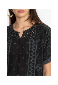 Online Johnny Was Mystic Compass Blouse Sanded Black