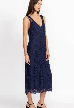 Clearance Johnny Was Natalie Lace Midi Dress Sapphire Blue