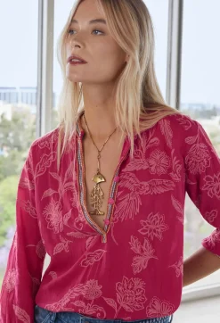 Hot Johnny Was Noah Cabana Tunic Rumba Red