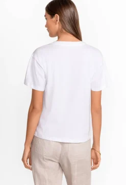 Johnny Was Organic Cotton Drop Shoulder Tee Bright White