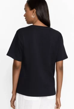 Hot Johnny Was Organic Cotton Drop Shoulder Tee Black Beauty