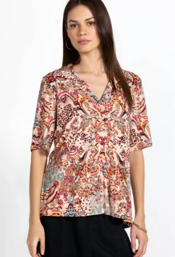 Sale Johnny Was Polo Swing Tee Jungle Paisley