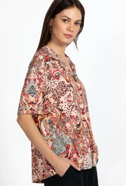 Sale Johnny Was Polo Swing Tee Jungle Paisley