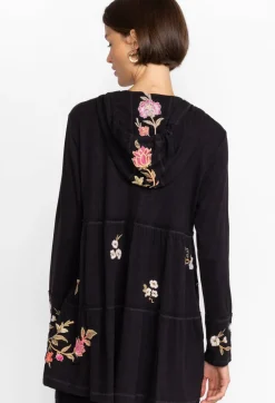 New Johnny Was Quinn Cozy Tiered Hoodie Black