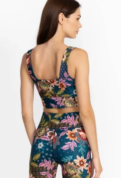 New Johnny Was Reversible Square Neck Sports Bra Delfino