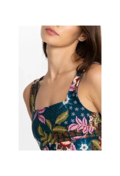 New Johnny Was Reversible Square Neck Sports Bra Delfino