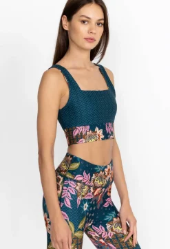 New Johnny Was Reversible Square Neck Sports Bra Delfino