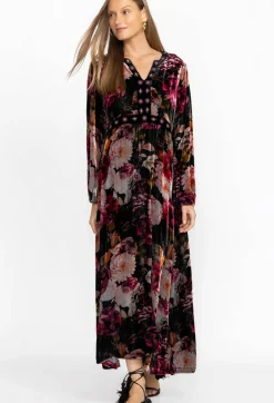 Discount Johnny Was Rosa Velvet Front Notch Dress Multi