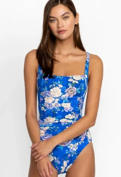 Hot Johnny Was Ruched One Piece Blue Dove