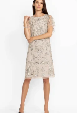 Online Johnny Was Sequin Cocktail Dress Silver