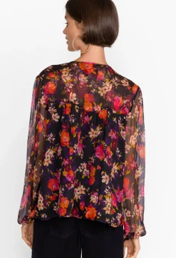 Discount Johnny Was Silk Blouse Flora