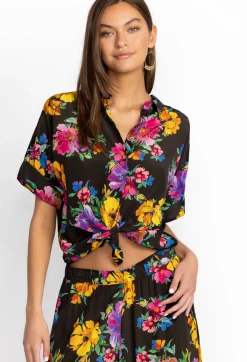 Discount Johnny Was Silk Shirt Poppy