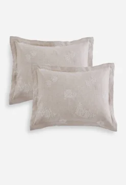 Hot Johnny Was Skyler Eyelet Linen Standard Shams Sand