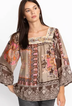 Clearance Johnny Was Square Neckline Blouse Flora Lace