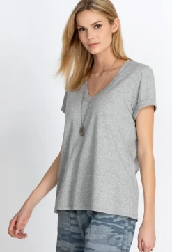 Online Johnny Was S/S V-Neck Layering Tee Heather Grey