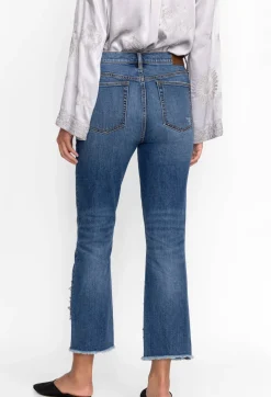 Discount Johnny Was Stars Dance Cropped Baby Boot Jean Vintage Aged Wash