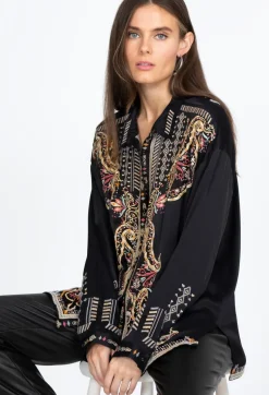 Johnny Was Tandit Blouse Darkest Spruce