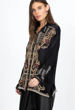 Johnny Was Tandit Blouse Darkest Spruce