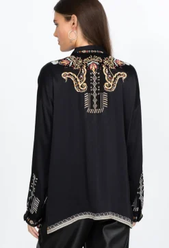 Johnny Was Tandit Blouse Darkest Spruce