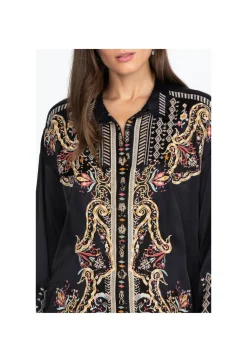Johnny Was Tandit Blouse Darkest Spruce