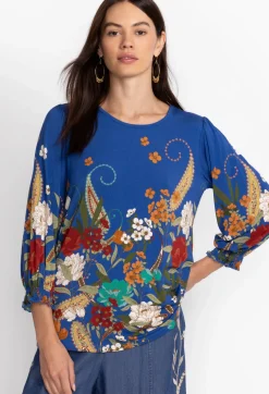 Discount Johnny Was Tee Bee Smocked Sleeve Tee Teebee