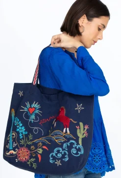 Discount Johnny Was Texas Everyday Tote Navy