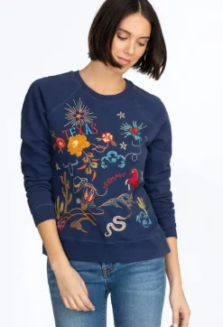Sale Johnny Was Texas Raglan Sweatshirt Navy