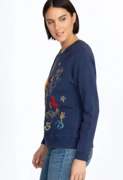 Sale Johnny Was Texas Raglan Sweatshirt Navy