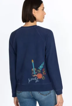 Sale Johnny Was Texas Raglan Sweatshirt Navy