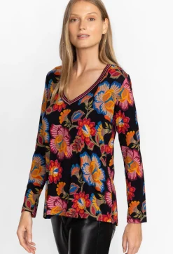 Outlet Johnny Was The Janie Favorite Long Sleeve V-Neck Tee Sidonia