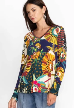 Hot Johnny Was The Janie Favorite Long Sleeve V-Neck Swing Tee Kimbra