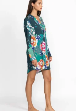 New Johnny Was The Neena Long Sleeve Shirt Tura Turquoise