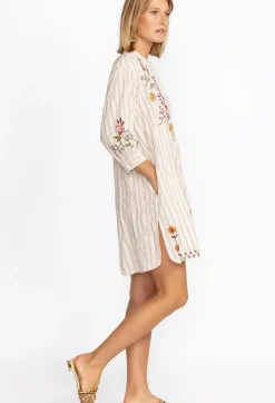 Online Johnny Was Toni Smocked Cuff Tunic Stripe
