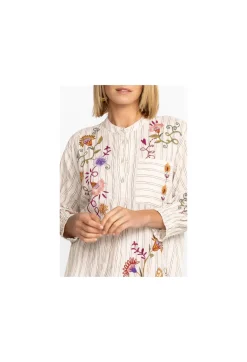 Online Johnny Was Toni Smocked Cuff Tunic Stripe