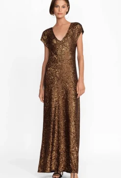 Outlet Johnny Was Toto Sequin Maxi Dress Butterscotch