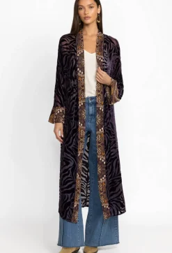 New Johnny Was Twilight Silk Kimono Eggplant