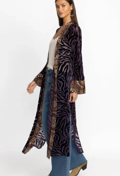 New Johnny Was Twilight Silk Kimono Eggplant