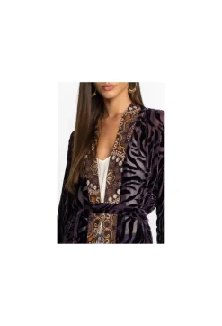 New Johnny Was Twilight Silk Kimono Eggplant