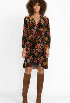 Hot Johnny Was Velvet Field Tiered Dress Jasmoon Flore