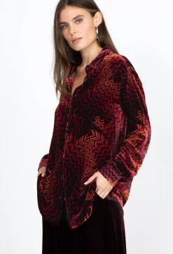 Clearance Johnny Was Velvet Oversized Shirt Belle