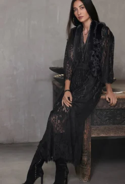 Johnny Was Veronne Lace Dress (Slip) Black