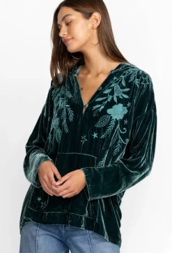 Johnny Was Wmns Frankie Velvet Pull On Hoodie Ponderosa Pine