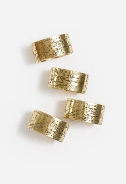 Outlet Johnny Was Words Of Kindness Napkin Ring Set Gold