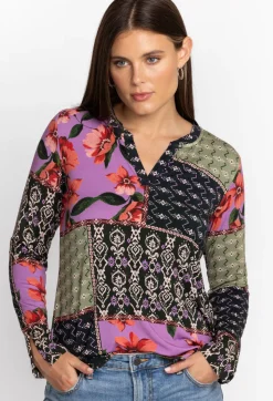 Clearance Johnny Was Zanda Split Neck Top Multi