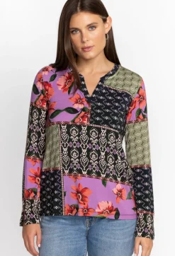 Clearance Johnny Was Zanda Split Neck Top Multi