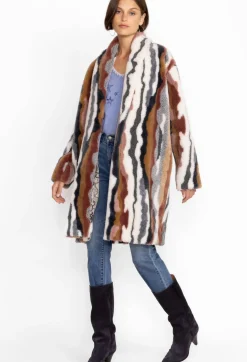 New Johnny Was Ziggy Faux Fur Coat Multi