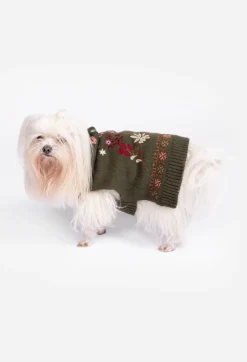 Best Johnny Was Zuzu Embroidered Dog Sweater Black