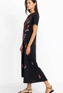 Johnny Was Zuzu Knit T-Shirt Dress Black