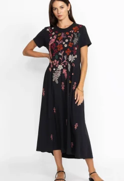 Johnny Was Zuzu Knit T-Shirt Dress Black