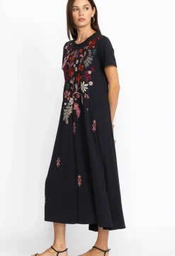 Johnny Was Zuzu Knit T-Shirt Dress Black